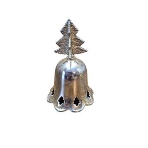VTG International Silver Co. Christmas Silverplated‎ Bell with Tree 4.5"